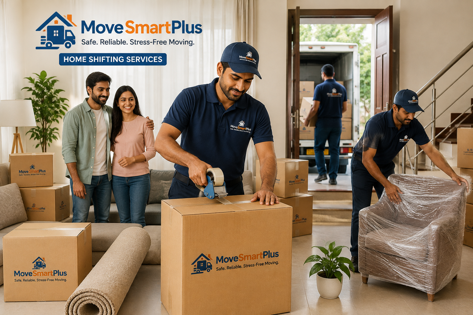 MoveSmartPlus crew loading a family's belongings for home shifting